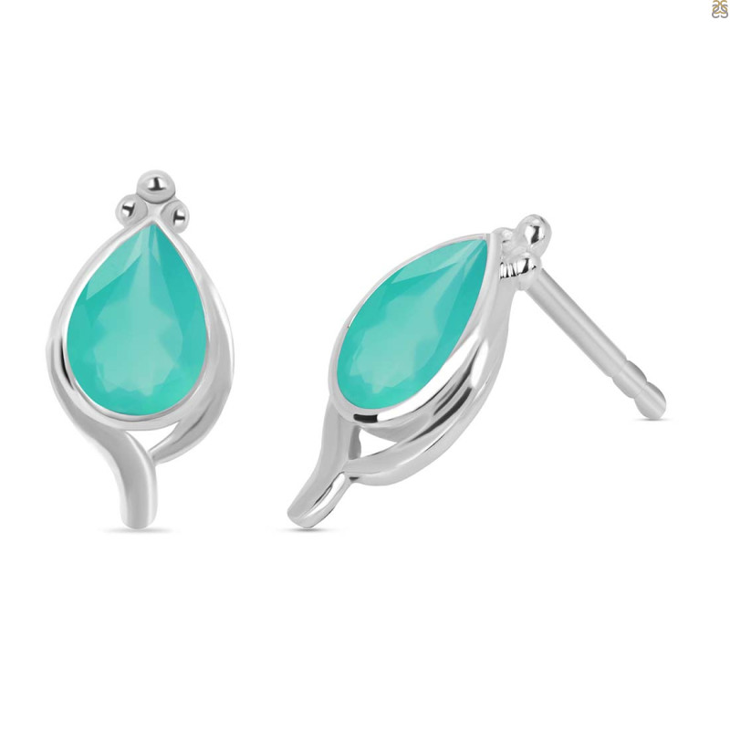 Green Onyx Stud Earring