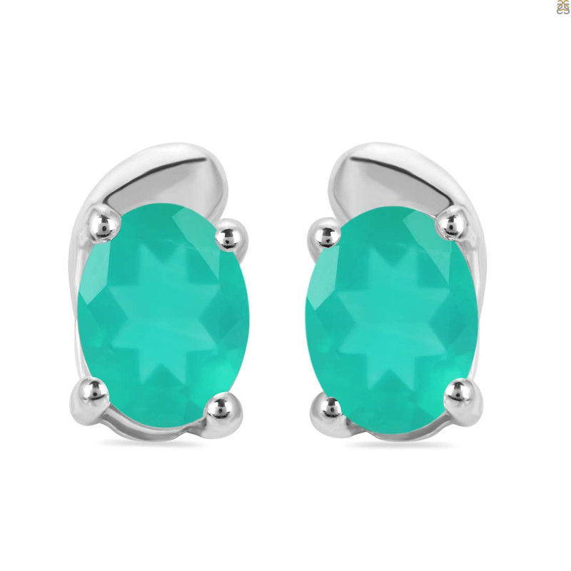 Green Onyx Stud Earring GRO-RDE-28.