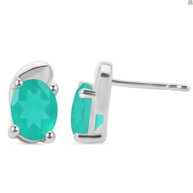 Green Onyx Stud Earring
