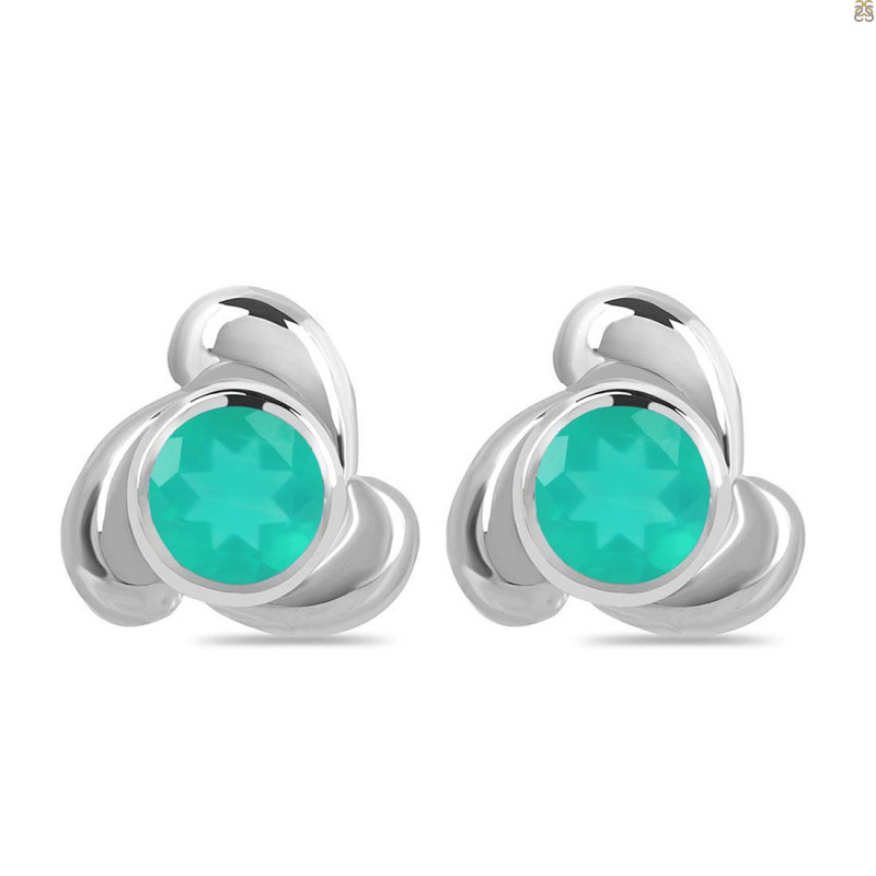 Green Onyx Stud Earring GRO-RDE-3.