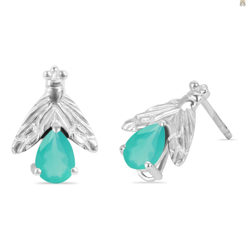 Green Onyx Stud Earring