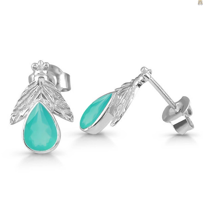 Green Onyx Stud Earring GRO-RDE-33.