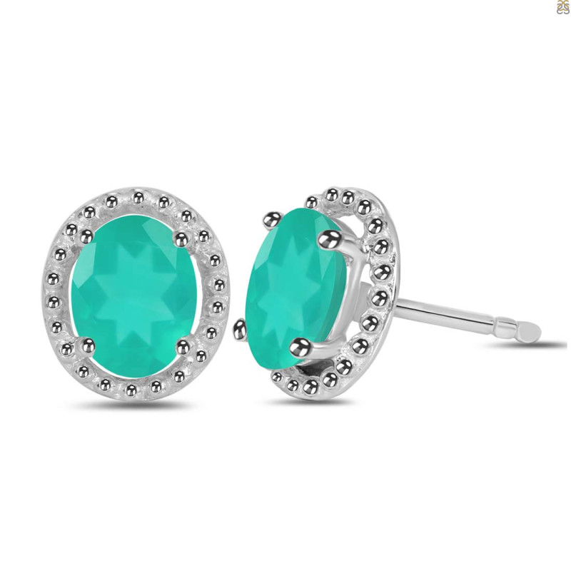 Green Onyx Stud Earring