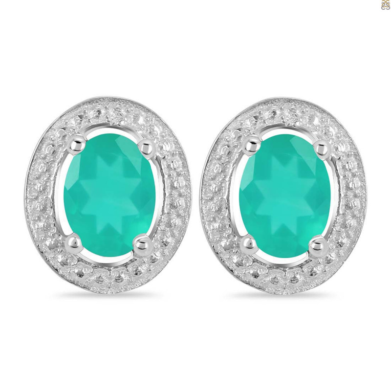Green Onyx Stud Earring GRO-RDE-35.
