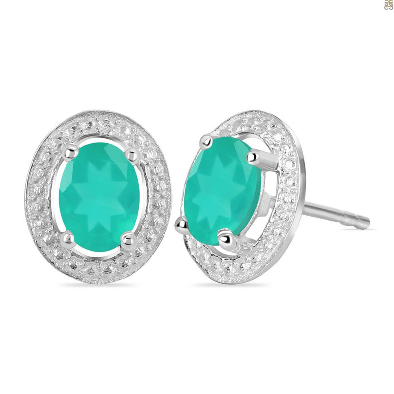 Green Onyx Stud Earring