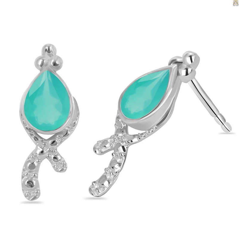 Green Onyx Stud Earring