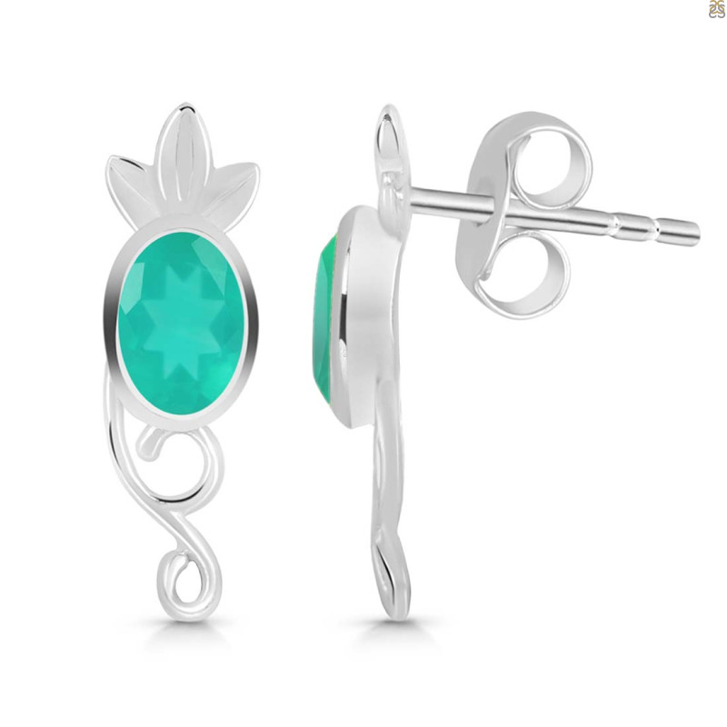 Green Onyx Stud Earring