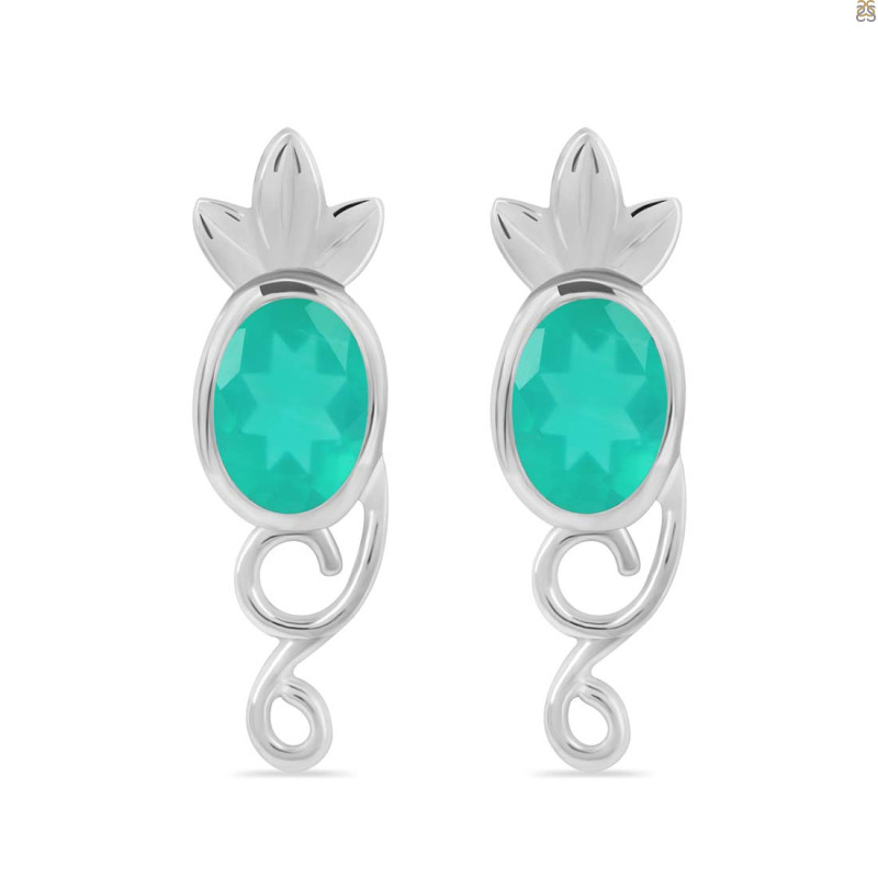 Green Onyx Stud Earring GRO-RDE-5.