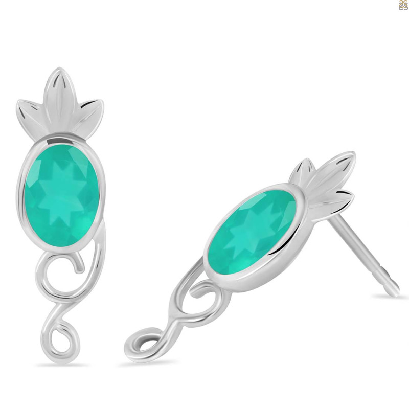 Green Onyx Stud Earring