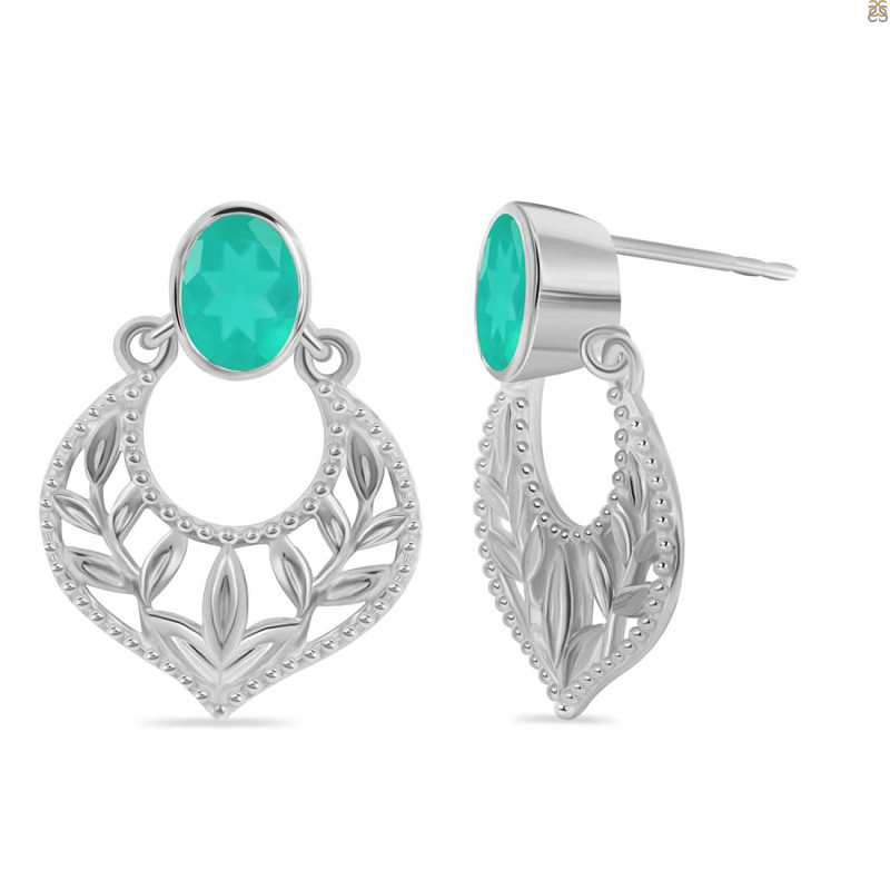 Green Onyx Stud Earring
