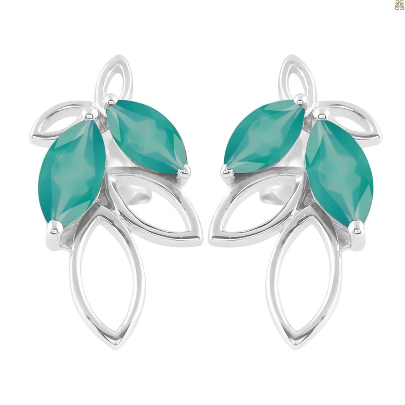 Green Onyx Stud Earring GRO-RDE-53.