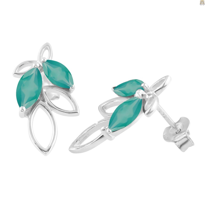 Green Onyx Stud Earring