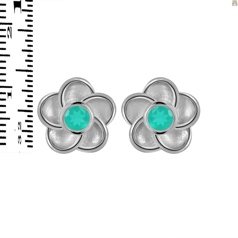 Green Onyx Stud Earring GRO-RDE-584.