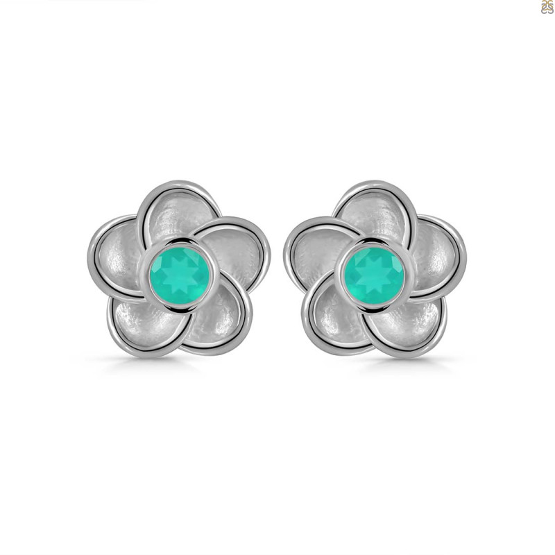 Green Onyx Stud Earring GRO-RDE-584.