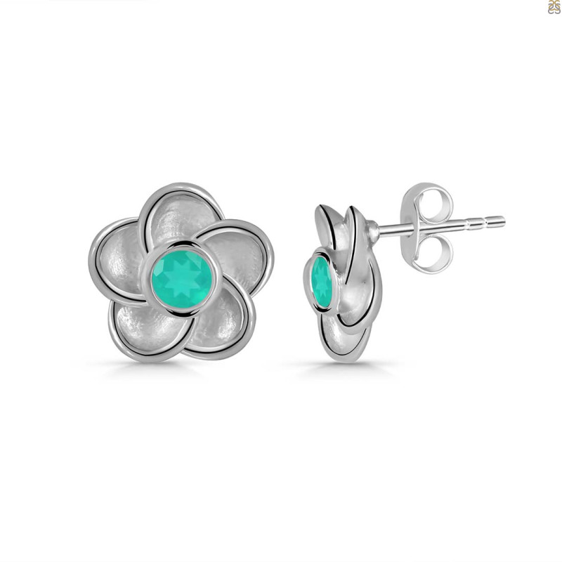 Green Onyx Stud Earring