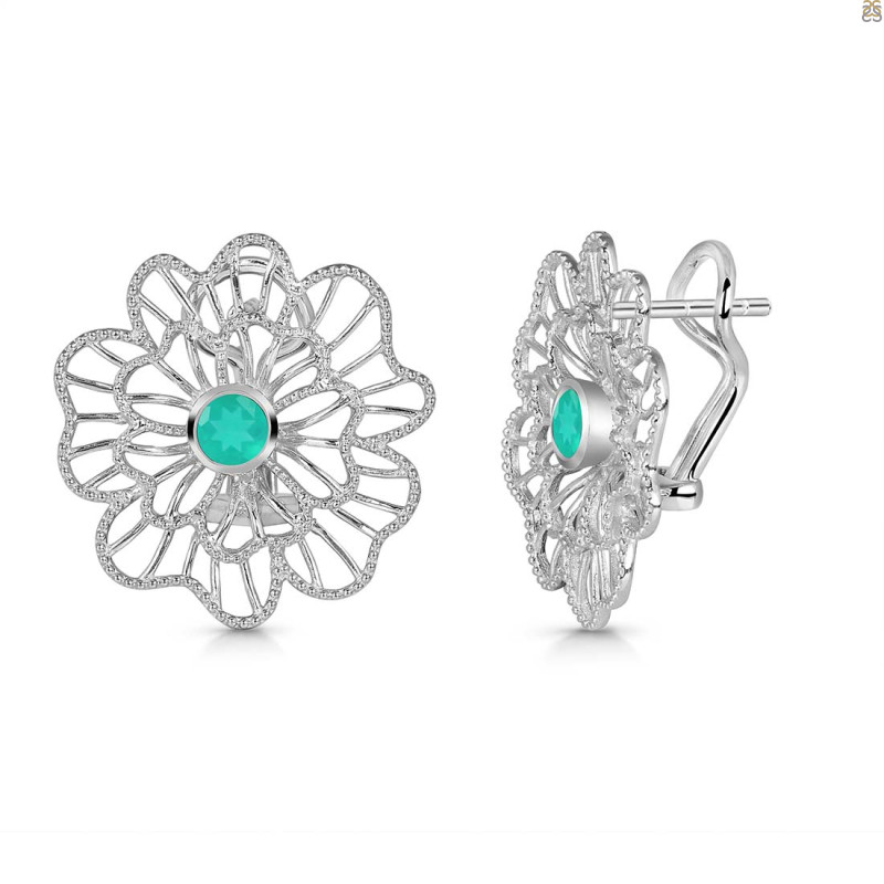 Green Onyx Stud Earring