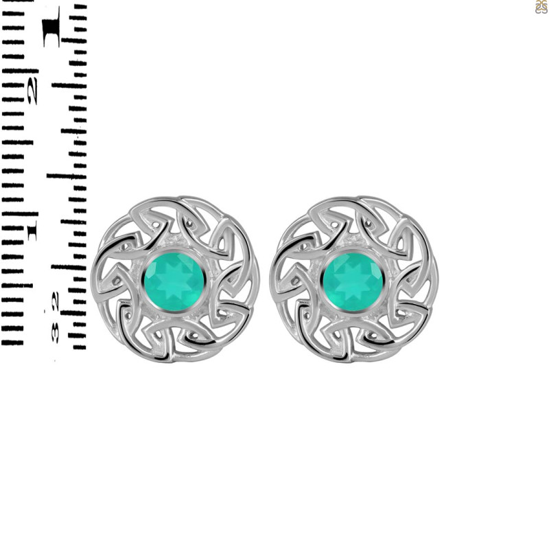 Green Onyx Stud Earring GRO-RDE-607.