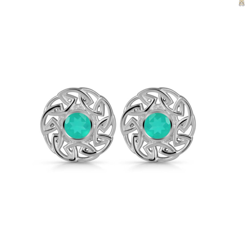 Green Onyx Stud Earring GRO-RDE-607.