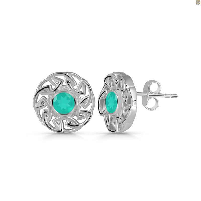 Green Onyx Stud Earring