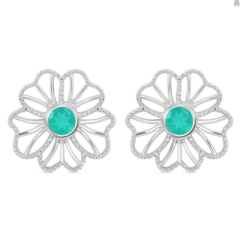 Green Onyx Stud Earring GRO-RDE-61.
