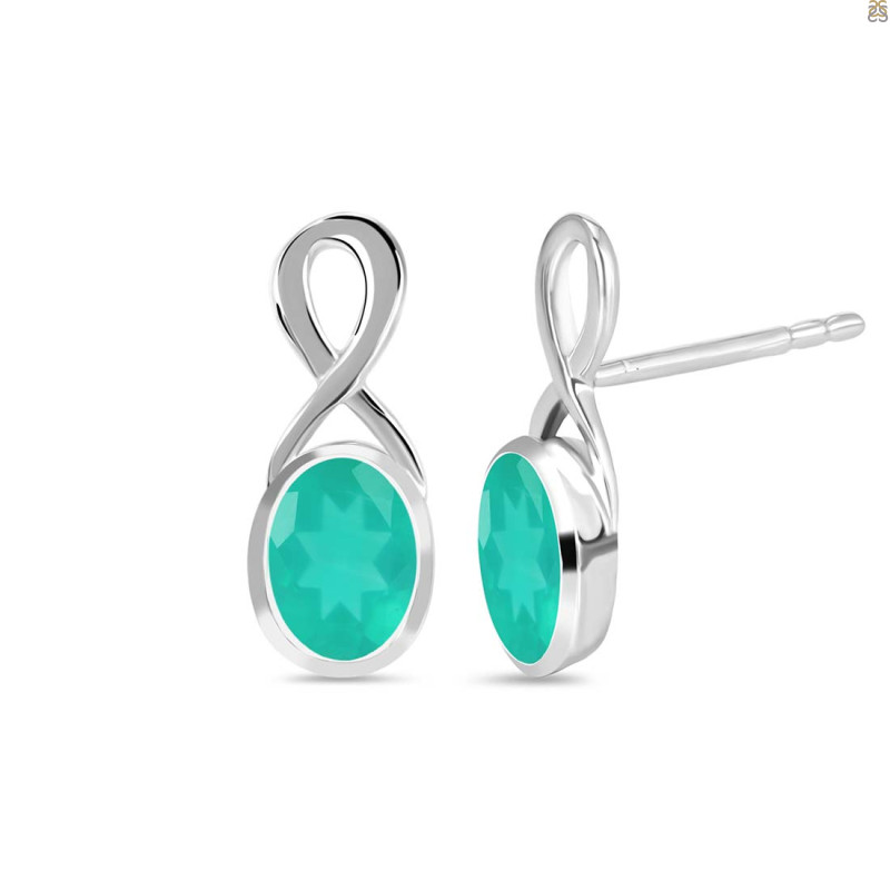 Green Onyx Stud Earring