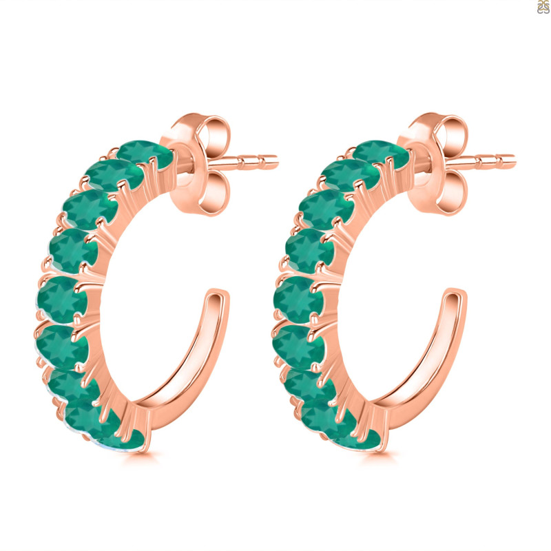 Green Onyx Hoop Earring GRO-RDE-975.