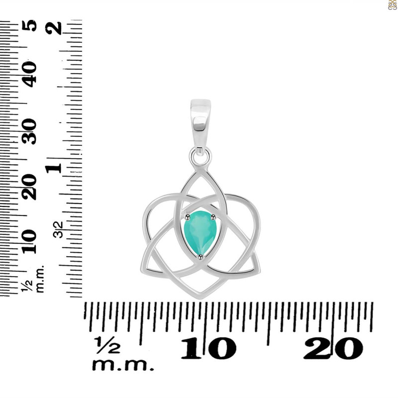 Green Onyx Triquetra Heart Knot Pendant GRO-RDEP-880.