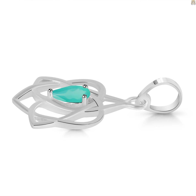 Green Onyx Triquetra Heart Knot Pendant GRO-RDEP-880.