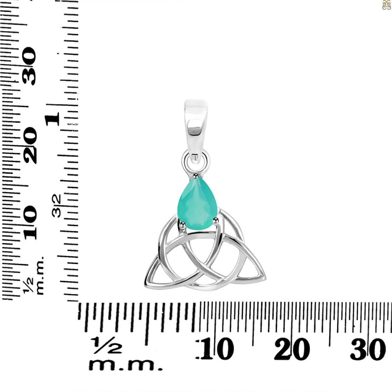 Green Onyx Triquetra Pendant GRO-RDEP-892.
