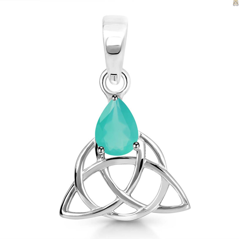 Green Onyx Triquetra Pendant GRO-RDEP-892.