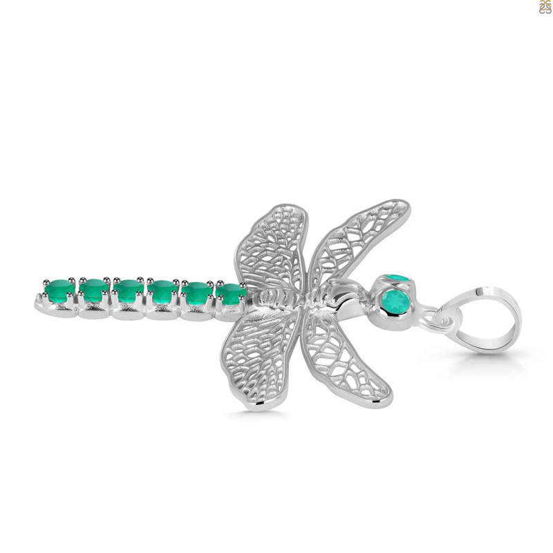 Green Onyx Dragon Fly Pendant