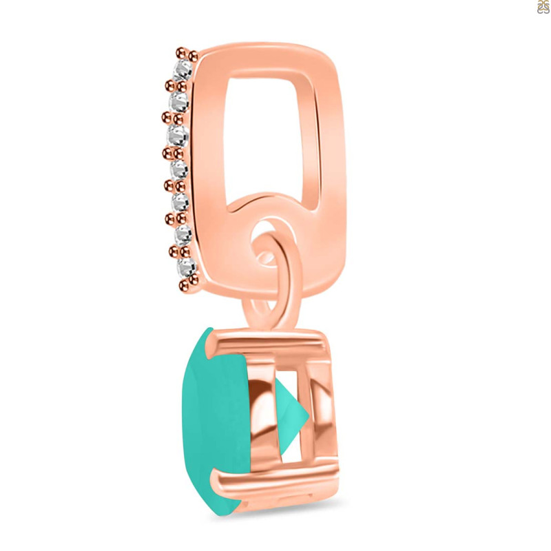 Green Onyx & White Topaz Pendant GRO-RDP-549-CZ-LOOP.