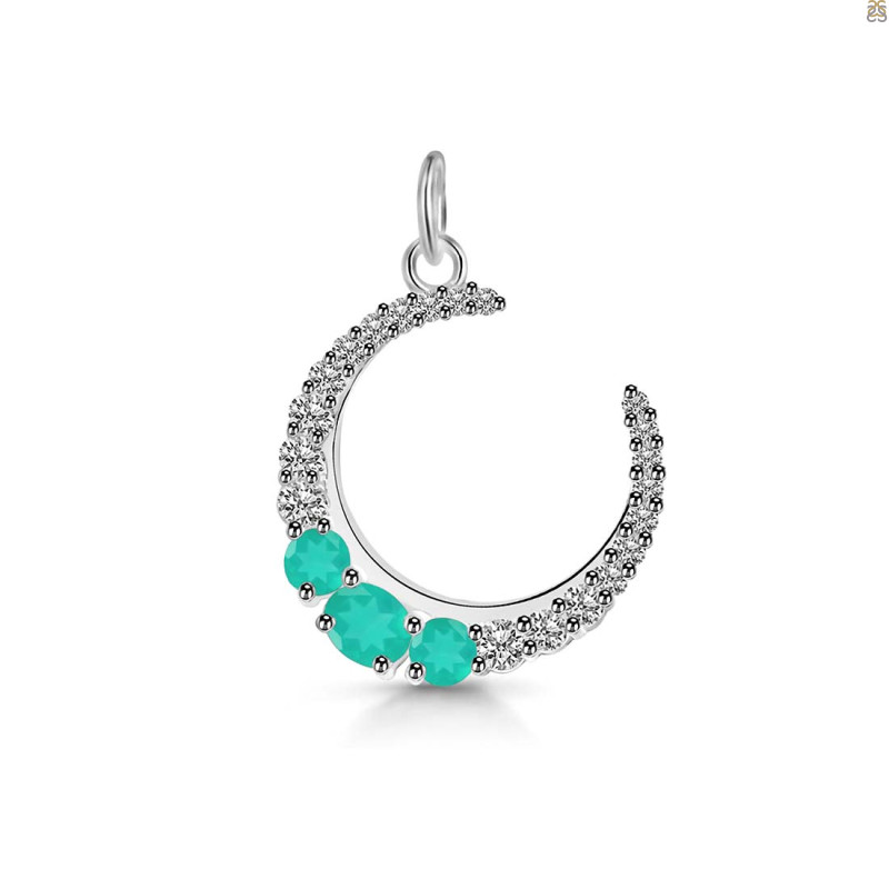 Green Onyx & White Topaz Pendant GRO-RDP-728.