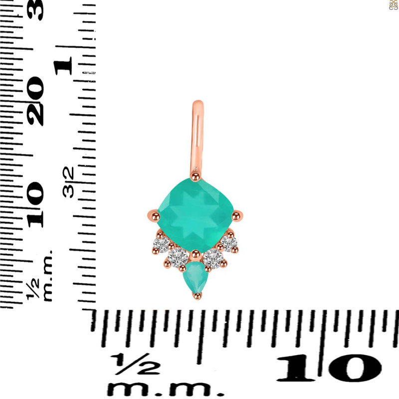 Green Onyx & White Topaz Pendant GRO-RDP-729.