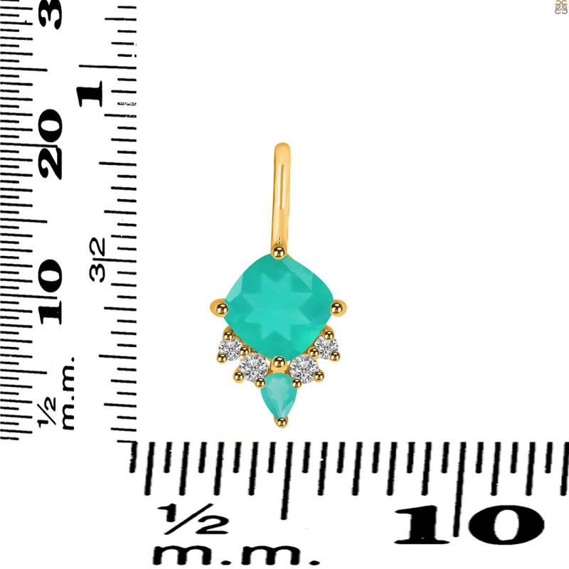 Green Onyx & White Topaz Pendant GRO-RDP-729.
