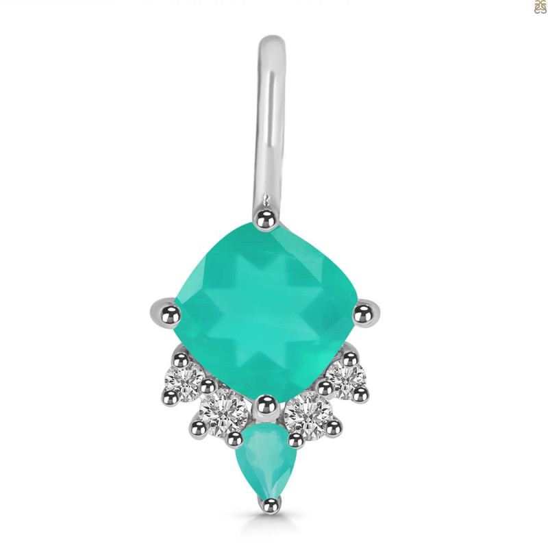 Green Onyx & White Topaz Pendant GRO-RDP-729.
