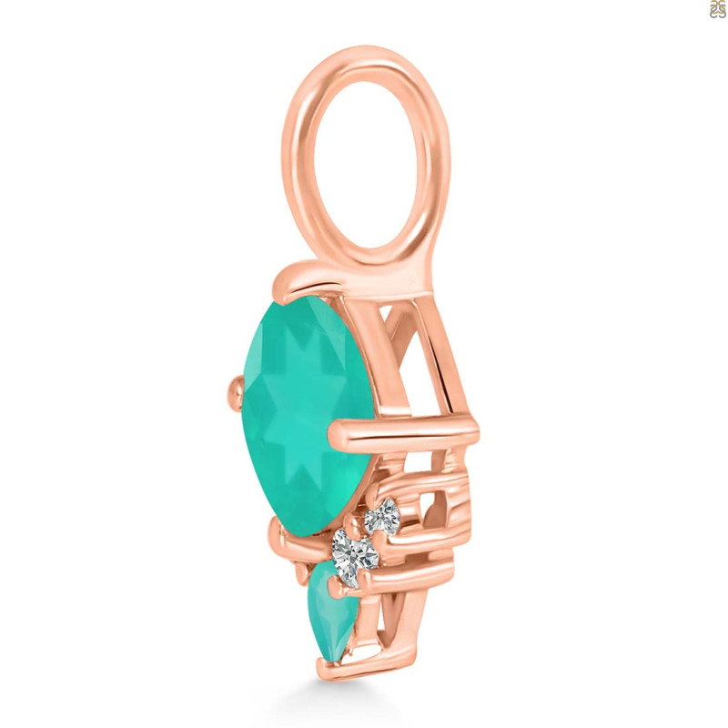 Green Onyx & White Topaz Pendant GRO-RDP-729.