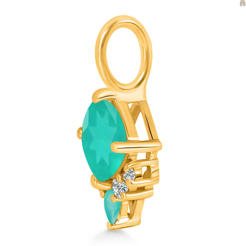 Green Onyx & White Topaz Pendant GRO-RDP-729.
