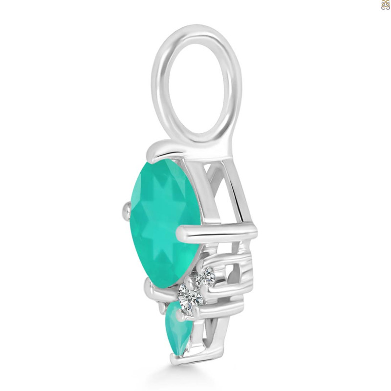 Green Onyx & White Topaz Pendant