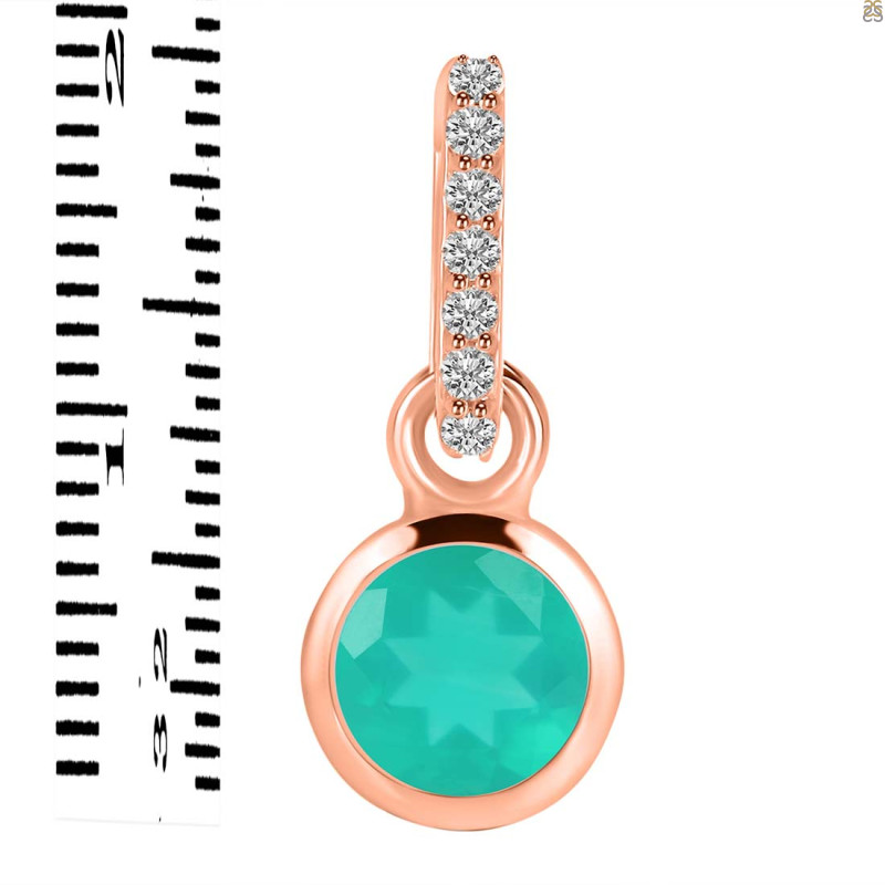 Green Onyx & White Topaz Pendant GRO-RDP-958-CZ-LOOP.