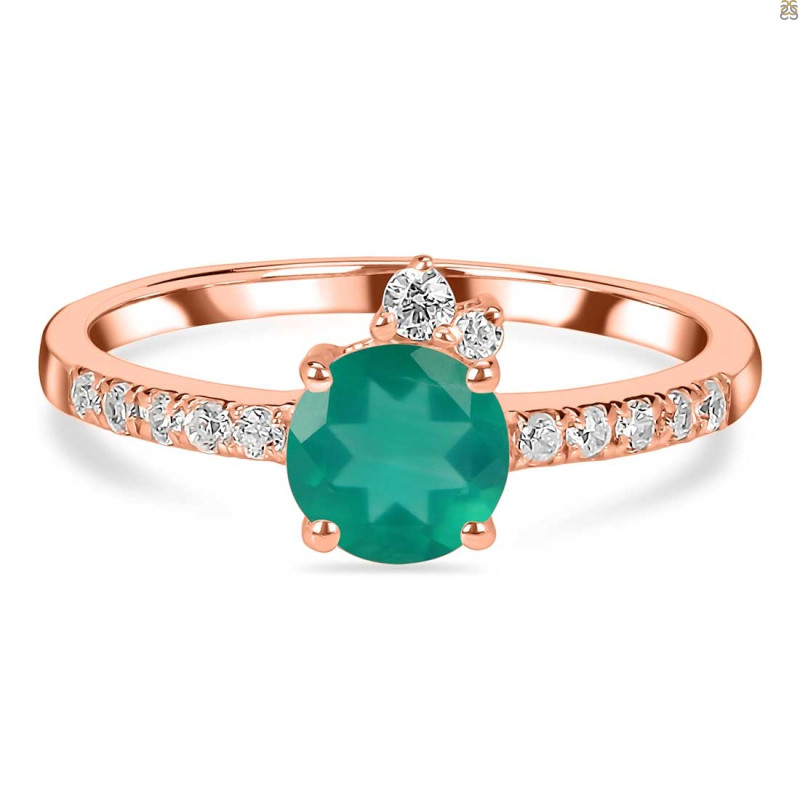 Green Onyx & White Topaz Ring GRO-RDR-2303.