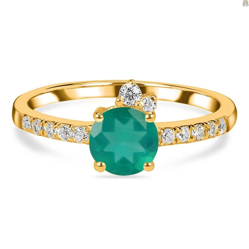 Green Onyx & White Topaz Ring GRO-RDR-2303.