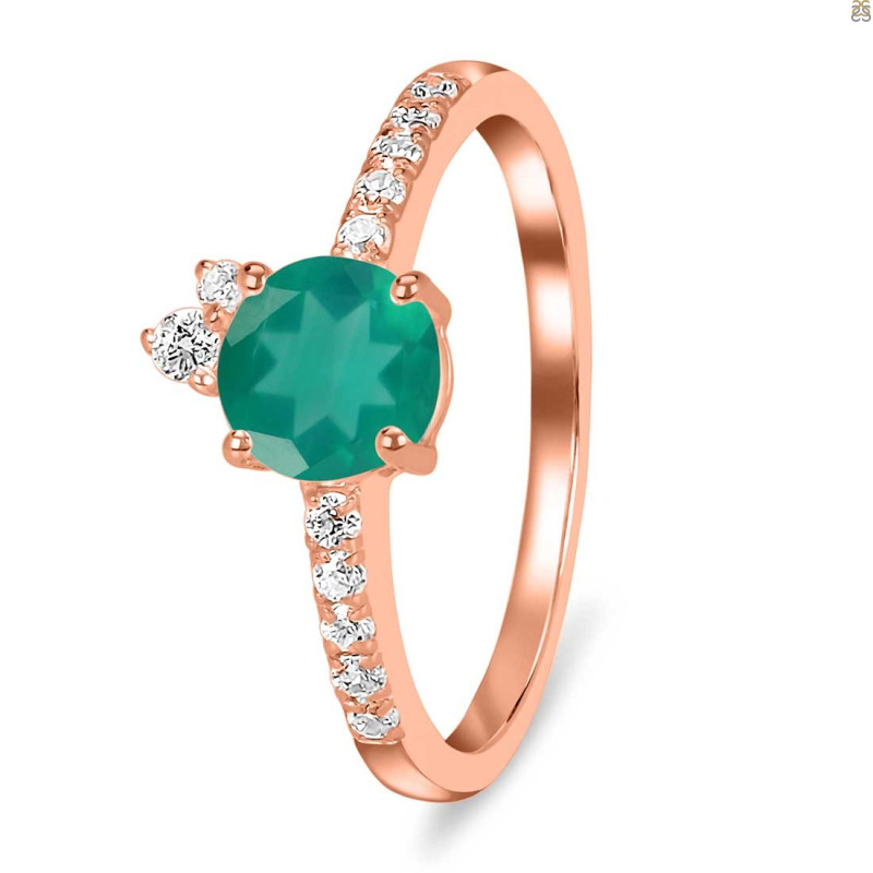 Green Onyx & White Topaz Ring GRO-RDR-2303.