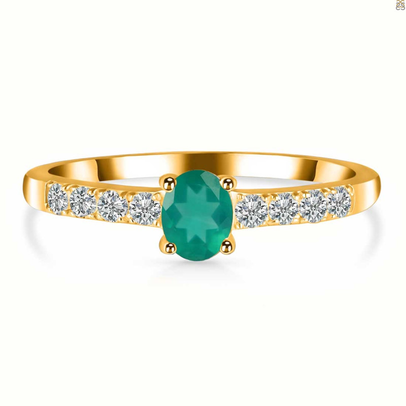 Green Onyx & White Topaz Ring GRO-RDR-2538.