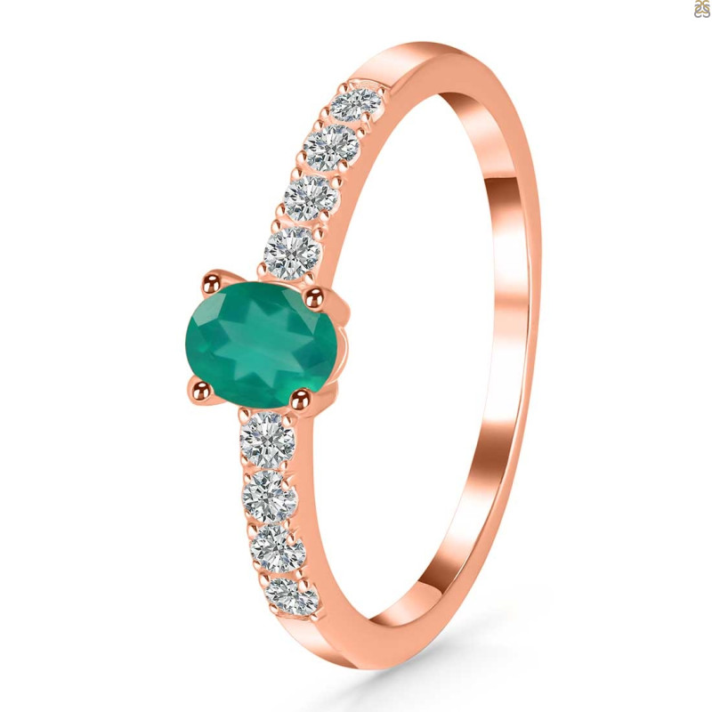 Green Onyx & White Topaz Ring GRO-RDR-2538.