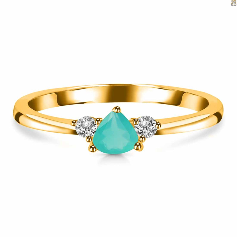 Green Onyx  & White Topaz Ring GRO-RDR-2543.