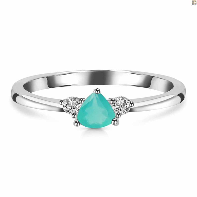 Green Onyx  & White Topaz Ring GRO-RDR-2543.