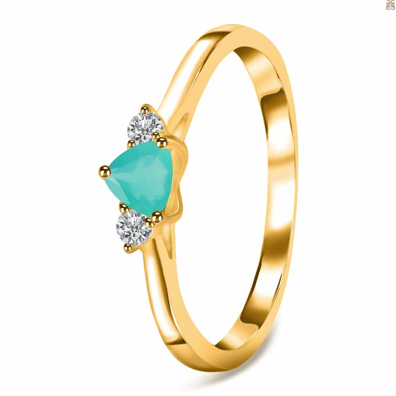 Green Onyx  & White Topaz Ring GRO-RDR-2543.