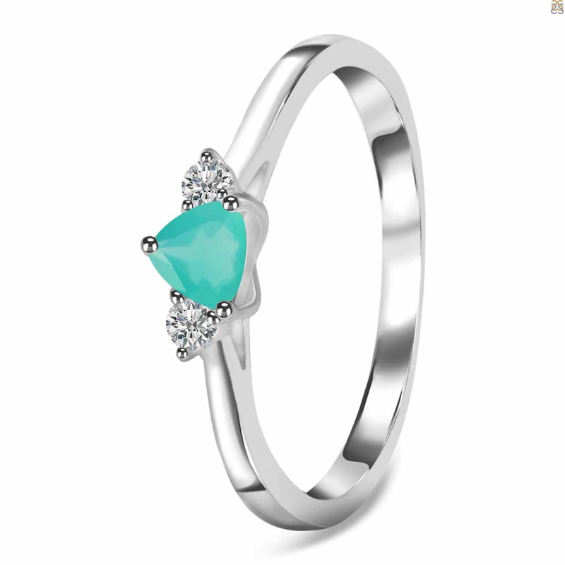 Green Onyx  & White Topaz Ring