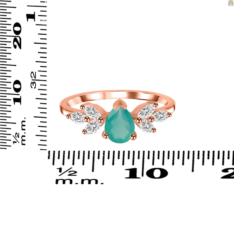 Green Onyx & White Topaz Ring GRO-RDR-2556.